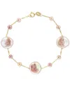 Effy Collection Effy Cultured Freshwater Baroque Pearl (3-12mm) Bracelet In 14k Gold In Yellow Gold