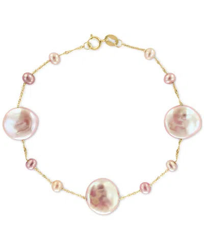 Effy Collection Effy Cultured Freshwater Baroque Pearl (3-12mm) Bracelet In 14k Gold In Yellow Gold