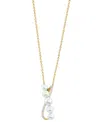 Effy Collection Effy Cultured Freshwater Pearl (3-1/2-5mm) & Diamond (1/20 Ct. T.w.) Crossover Pendant Necklace In 1 In Gold