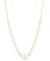 Effy Collection Effy Cultured Freshwater Pearl (3-1/2 & 6-1/2mm) Collar Necklace In 14k Gold, 18" + 2-1/5" Extender In Gold