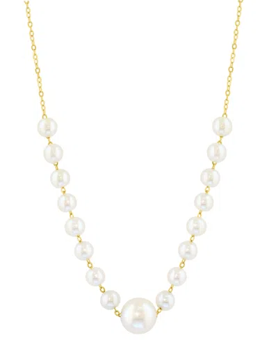 Effy Collection Effy Cultured Freshwater Pearl (3-1/2 & 6-1/2mm) Collar Necklace In 14k Gold, 18" + 2-1/5" Extender