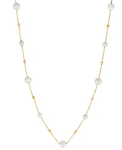 Effy Collection Effy Cultured Freshwater Pearl (5-7mm) 18" Collar Necklace In 14k Gold