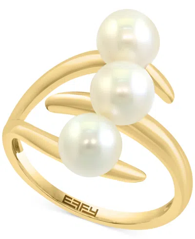 Effy Collection Effy Cultured Freshwater Pearl (6mm) Triple Row Statement Ring In Gold