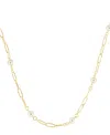 Effy Collection Effy Cultured Freshwater Pearl (7mm) Open Link Chain 18" Collar Necklace In Gold-plated Sterling Sil In Gold