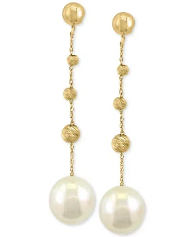 Effy Collection Effy Cultured South Sea Pearl (9mm) Textured Bead Drop Earrings In 14k Gold