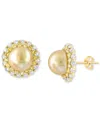 Effy Collection Effy Cultured South Sea Pearl (9mm), Yellow Diamond (2-1/20 Ct. T.w.) & White Diamond (1-1/8 Ct. T.w In Gold