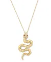 Effy Collection Effy Diamond (1/2 Ct. T.w.) & Ruby Accent Snake 16" Pendant Necklace In 14k Gold In Yellow Gol