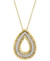 Effy Collection Effy Diamond (3/8 Ct. T.w.) & Rope Pear-shaped 18" Pendant Necklace In 14k Two-tone Gold In Two-tone Gold