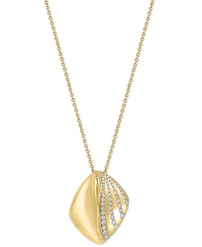 Effy Collection Effy Diamond Abstract 18" Pendant Necklace (1/2 Ct. T.w.) In 14k Gold In Yellow Gol