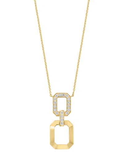 Effy Collection Effy Diamond & Polished Octagon Link 18" Pendant Necklace (3/4 Ct. T.w.) In 14k Gold In Yellow Gol