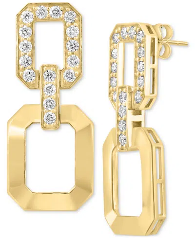 Effy Collection Effy Diamond & Polished Octagon Link Drop Earrings (1-1/4 Ct. T.w.) In 14k Gold In Yellow Gol