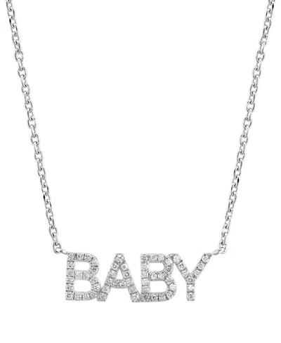 Effy Collection Effy Diamond Baby 18" Pendant Necklace (1/5 Ct. T.w.) In Sterling Silver In Yellow Gol