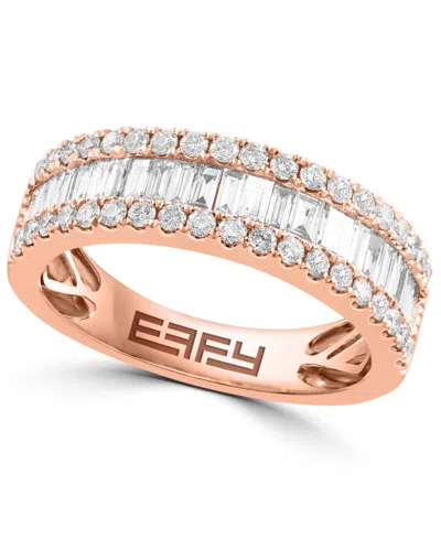 Effy Collection Effy Diamond Baguette & Round Band (7/8 Ct. T.w.) In 14k White Gold (also Available In 14k Gold) In Rose Gold