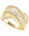 Effy Collection Effy Diamond Baguette & Round Multirow Crossover Ring (5/8 Ct. T.w.) In 14k Gold In Gold