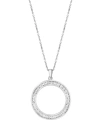 Effy Collection Effy Diamond Baguette Open Circle 18" Pendant Necklace (1-1/20 Ct. T.w.) In 14k White Gold In White Gold