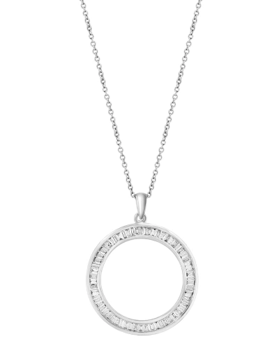 Effy Collection Effy Diamond Baguette Open Circle 18" Pendant Necklace (1-1/20 Ct. T.w.) In 14k White Gold