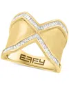 Effy Collection Effy Diamond Baguette X Statement Ring (1/3 Ct. T.w.) In 14k Gold In Gold