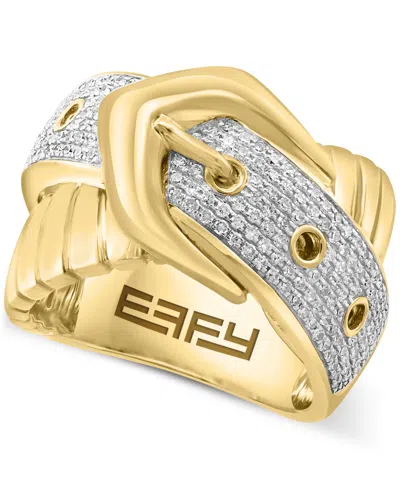 Effy Collection Effy Diamond Belt Buckle Statement Ring (1/2 Ct. T.w.) In 14k Gold In Yellow Gol