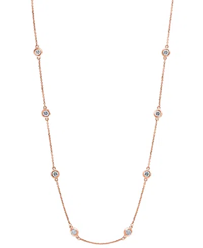 Effy Collection Effy Diamond Bezel 20" Statement Necklace (1 Ct. T.w.) In 14k White, Yellow Or Rose Gold