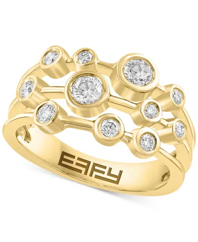 Effy Collection Effy Diamond Bezel Cluster Statement Ring (1/2 Ct. T.w.) In 14k Gold In Yellow Gol