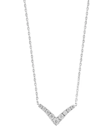 Effy Collection Effy Diamond Chevron 18" Necklace (1/4 Ct. T.w.) In Sterling Silver