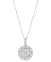 EFFY COLLECTION EFFY DIAMOND CIRCLE CLUSTER 18" PENDANT NECKLACE (1-1/4 CT. T.W.) IN 14K WHITE GOLD