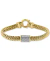 Effy Collection Effy Diamond Cluster Bracelet (3/8 Ct. T.w.) In 14k Gold-plated Sterling Silver In Sterling Silver