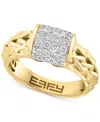 Effy Collection Effy Diamond Cluster Braided Ring (3/8 Ct. T.w.) In 14k Gold-plated Sterling Silver In Sterling Silver