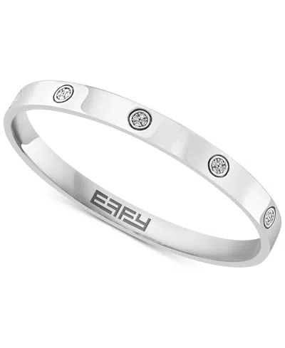 Effy Collection Effy Diamond Cluster Inset Bangle Bracelet (1/6 Ct. T.w.) In Sterling Silver