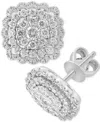 EFFY COLLECTION EFFY DIAMOND CLUSTER STUD EARRINGS (1-1/20 CT. T.W.) IN 14K WHITE GOLD
