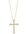 Effy Collection Effy Diamond Cross 18" Pendant Necklace (1/5 Ct. T.w.) In 14k Gold In Gold