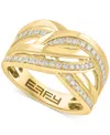 Effy Collection Effy Diamond Crossover Openwork Statement Ring (1/3 Ct. T.w.) In 14k Gold
