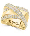 Effy Collection Effy Diamond Crossover Statement Ring (1-5/8 Ct. T.w.) In 14k Gold
