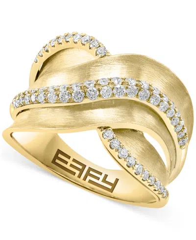 Effy Collection Effy Diamond Crossover Statement Ring (1/2 Ct. T.w.) In 14k Gold In Yellow Gol