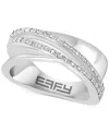 Effy Collection Effy Diamond Crossover Statement Ring (1/5 Ct. T.w.) In Sterling Silver In Sterling Silver