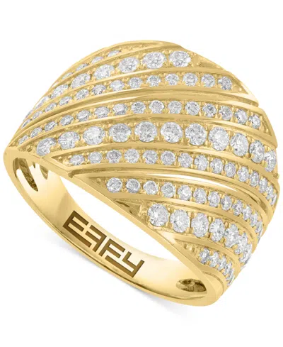 Effy Collection Effy Diamond Diagonal Row Wide Width Statement Ring (1-1/20 Ct. T.w.) In 14k Gold