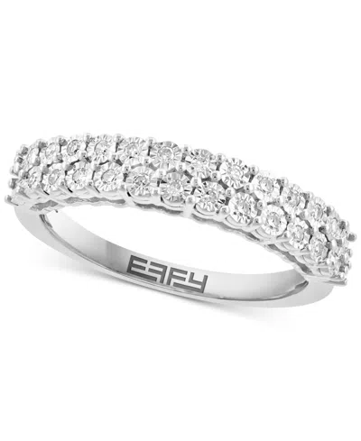 Effy Collection Effy Diamond Double Row Band (1/6 Ct. T.w.) In Sterling Silver