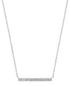 Effy Collection Effy Diamond Double Row Bar 16" Necklace (1/8 Ct. T.w.) In Sterling Silver In Sterling Silver