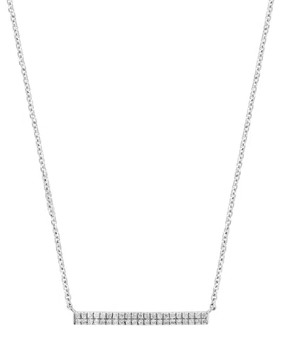 Effy Collection Effy Diamond Double Row Bar 16" Necklace (1/8 Ct. T.w.) In Sterling Silver