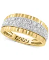 Effy Collection Effy Diamond Double Row Ridged Band (3/8 Ct. T.w.) In 14k Gold In Gold