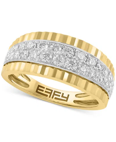 Effy Collection Effy Diamond Double Row Ridged Band (3/8 Ct. T.w.) In 14k Gold