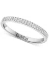 Effy Collection Effy Diamond Double Row Ring (1/6 Ct. T.w.) In Sterling Silver In Sterling Silver