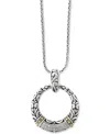 Effy Collection Effy Diamond Filigree Circle 18" Pendant Necklace (7/8 Ct. T.w.) In Sterling Silver & 18k Gold In Sterling Silver  Yellow Gold