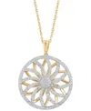 Effy Collection Effy Diamond Floral Wheel Pendant Necklace (3/4 Ct. T.w.) In 14k Gold, 17" + 1" Extender