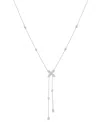 Effy Collection Effy Diamond Flower 18" Lariat Necklace (3/4 Ct. T.w.) In 14k White Gold In White Gold