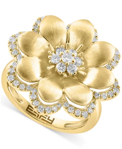Effy Collection Effy Diamond Flower Statement Ring (5/8 Ct. T.w.) In 14k Gold In Yellow Gol