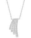 Effy Collection Effy Diamond Graduated Curved Bar Pendant Necklace (1/2 Ct. T.w.) In 14k White Gold, 16" + 2" Extend In Gold
