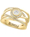 Effy Collection Effy Diamond Halo Crossover Statement Ring (1/2 Ct. T.w.) In 14k Gold In Yellow Gold