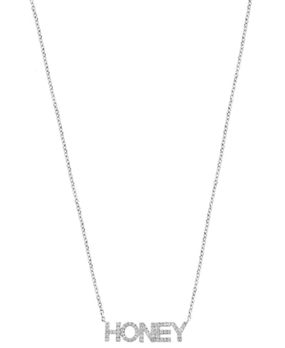 Effy Collection Effy Diamond Happy 18" Pendant Necklace (1/5 Ct. T.w.) In Sterling Silver In Honey