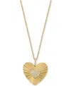 Effy Collection Effy Diamond Heart Cluster Sunray 18" Pendant Necklace (1/6 Ct. T.w.) In 14k Gold In Yellow Gol